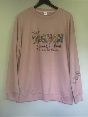 Dog Mom Graphic Sweatshirt - Pink XXL
